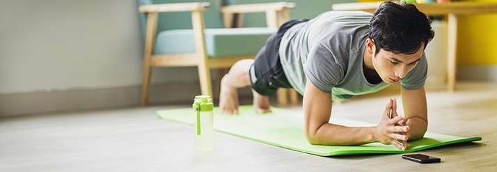 man doing yoga