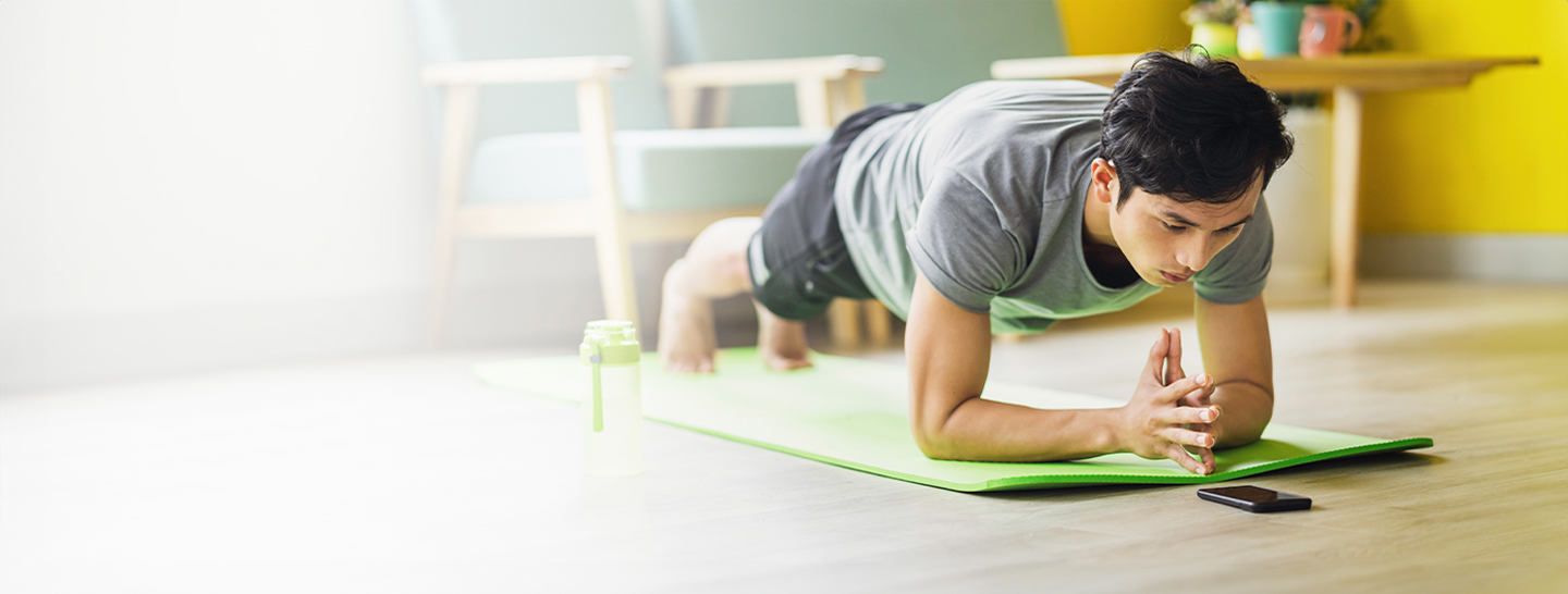 man doing yoga